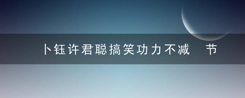 卜钰许君聪搞笑功力不减 节目中为观众贡献笑点